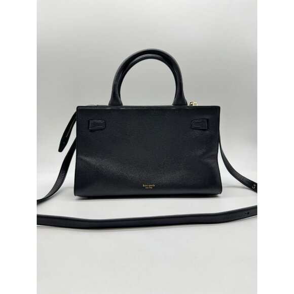 KATE SPADE NY Deco leather medium satchel crossbody bag - BLACK - Picture 8 of 14